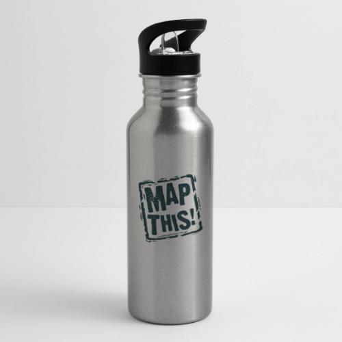 MapThis! Black Stamp Logo - 20 oz Water Bottle