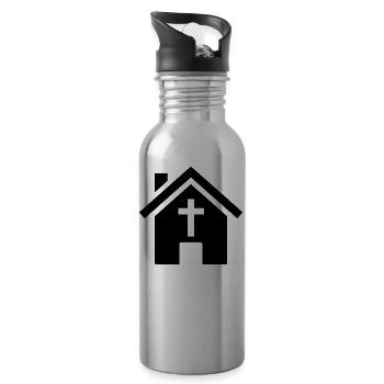 house - 20 oz Water Bottle - silver - Right