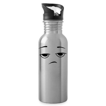 Bored Smiley - 20 oz Water Bottle - silver - Right