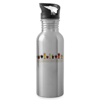 Funny Celebrate Beer Diversity - 20 oz Water Bottle - silver - Right