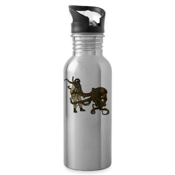 Vintage Diver with Diving Helmet and Octopus URM - 20 oz Water Bottle - silver - Right