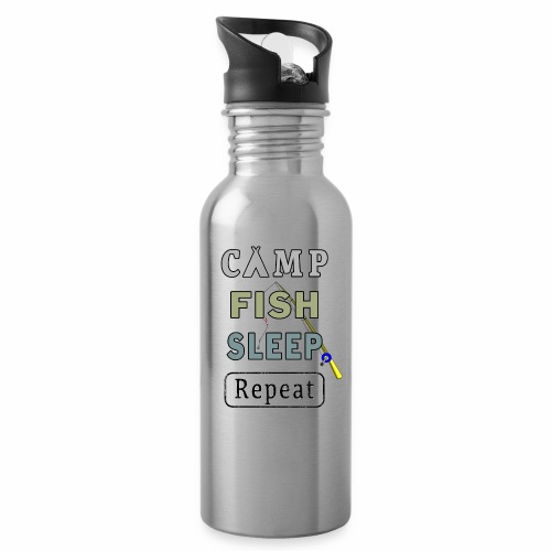 Camp Fish Sleep Repeat Campground Charter Slumber. - Water Bottle