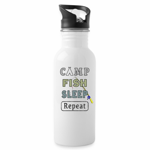 Camp Fish Sleep Repeat Campground Charter Slumber. - 20 oz Water Bottle