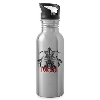 Funny heavy metal unicorn for women - 20 oz Water Bottle - silver - Right