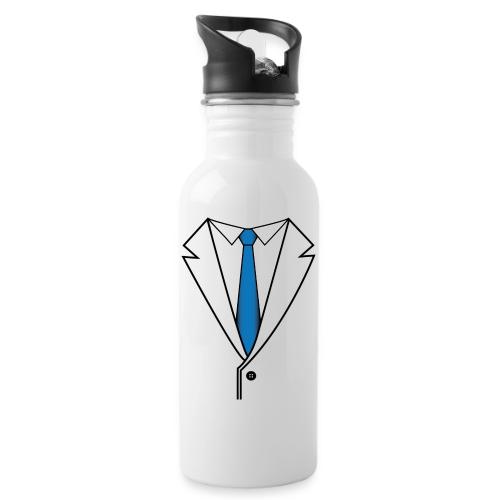 Suit with Blue Tie - 20 oz Water Bottle