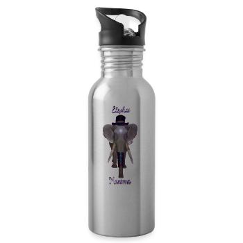 Elephant (Elephas Maximus) , dressed up with hat - 20 oz Water Bottle - silver - Right