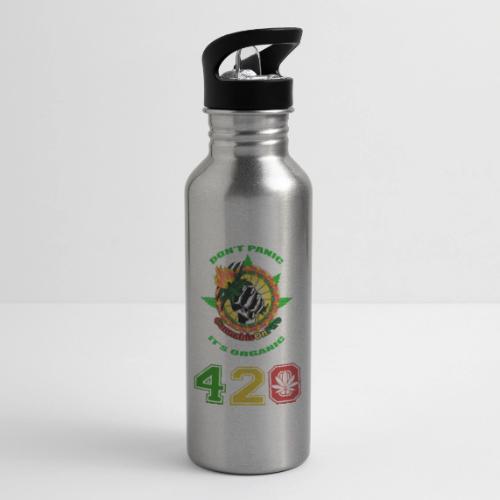 Playful 420 On Fire Organic Weed Marijuana Design - 20 oz Water Bottle
