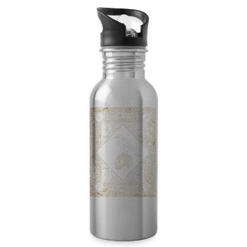 F-Caw-F Crow Vintage Occult Art - 20 oz Water Bottle - silver - Right