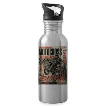 Motocross My Adventure - 20 oz Water Bottle - silver - Right
