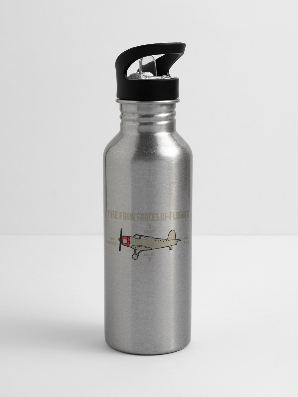 Aircraft remote - 20 oz Water Bottle - silver - Right