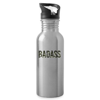 Badass Godmother Camouflage Camo - 20 oz Water Bottle - silver - Right