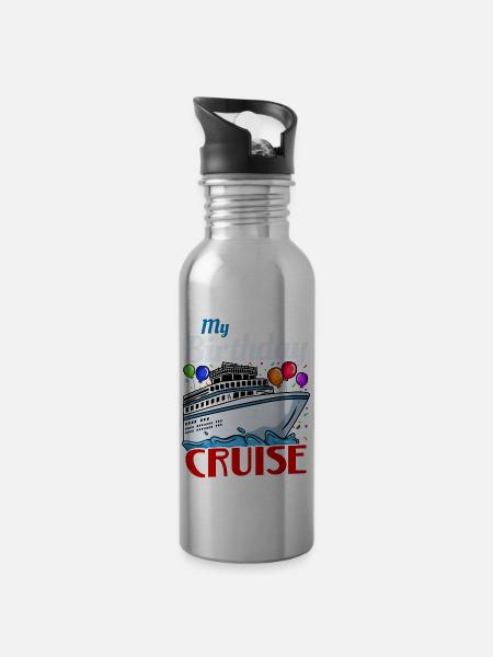 Birthday Cruise Cruising Cruise Ship - 20 oz Water Bottle - silver