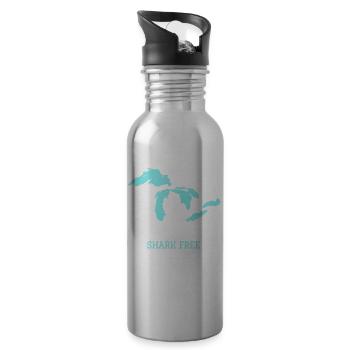 the great lakes, us lake - 20 oz Water Bottle - silver - Right