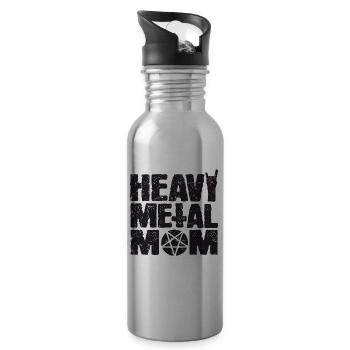 HEavy Metal Mom - 20 oz Water Bottle - silver - Right