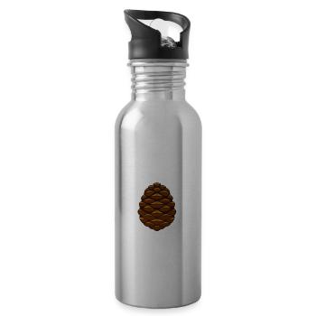 Pine Cones Tree Wreath - 20 oz Water Bottle - silver - Right