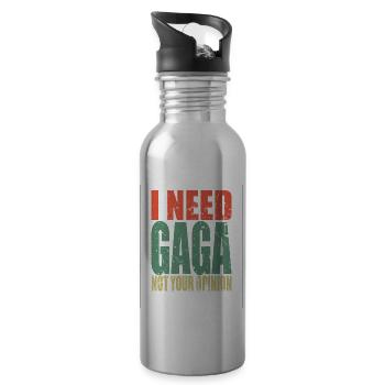 Gaga Ball Sport Saying Funny - 20 oz Water Bottle - silver - Right
