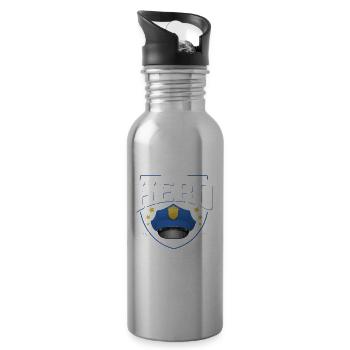 Police Officer Father Policeman Dad - 20 oz Water Bottle - silver - Right