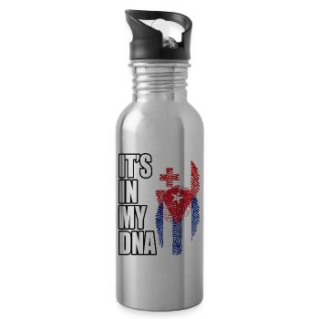 Tongan And Cuban Mix Heritage DNA Flag - 20 oz Water Bottle - silver - Right