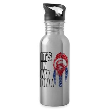 Tunisian And Cuban Mix Heritage DNA Flag - 20 oz Water Bottle - silver - Right