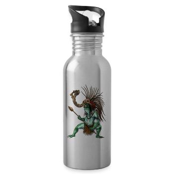 Aztec Warrior God Cueyatl - 20 oz Water Bottle - silver - Right