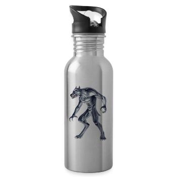 Cryptid Monster Dogman - 20 oz Water Bottle - silver - Right