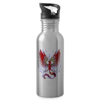 Thunderbird Mythical Cryptid Bird - 20 oz Water Bottle - silver - Right