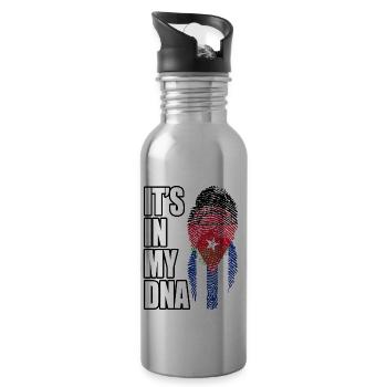 Malawian And Cuban Mix Heritage DNA Flag - 20 oz Water Bottle - silver - Right