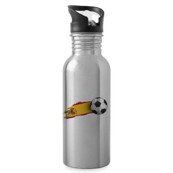Spain Soccer Ball Gift - 20 oz Water Bottle - silver - Right