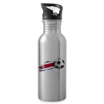 Costa Rica Soccer Ball Gift - 20 oz Water Bottle - silver - Right