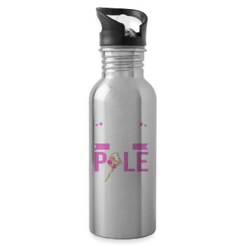 Funny Pole Dancer Joke - 20 oz Water Bottle - silver - Right