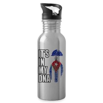 Basotho And Cuban Mix Heritage DNA Flag - 20 oz Water Bottle - silver - Right