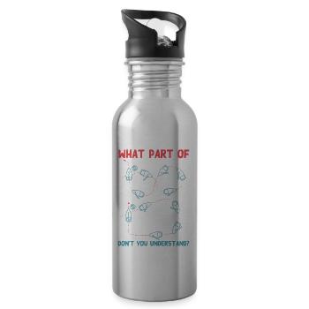 man over boeard maneuver, sailor, sailing - 20 oz Water Bottle - silver - Right