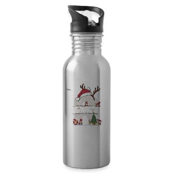 Raven Christmas - Raven Name funny Xmas - 20 oz Water Bottle - silver - Right