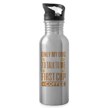 Coffee and DOgs, Dog Owner , Coffee addict - 20 oz Water Bottle - silver - Right