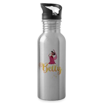 Belly Dance Egypt Music Beginner Workout Dancer - 20 oz Water Bottle - silver - Right