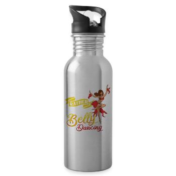 Belly Dance Egypt Music Beginner Workout Dancer - 20 oz Water Bottle - silver - Right