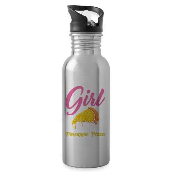 Just a girl who loves Pineapple Pizza - 20 oz Water Bottle - silver - Right