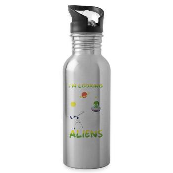 Im Looking For Aliens funny Astronomy Telescope - 20 oz Water Bottle - silver - Right