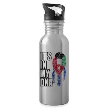 Kuwaiti And Cuban Mix Heritage DNA Flag - 20 oz Water Bottle - silver - Right