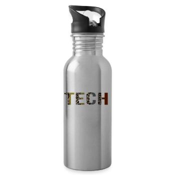 Surgical tech Leopard Print Funny Gift - 20 oz Water Bottle - silver - Right