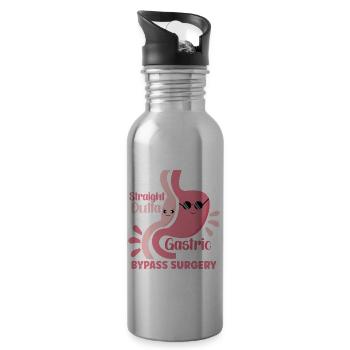 Gastric Sleeve Gastric Sleeve Surgery Gastrectomy - 20 oz Water Bottle - silver - Right