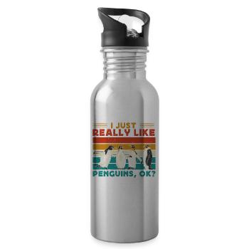 I just really like penguins, ok? Penguin lover - 20 oz Water Bottle - silver - Right