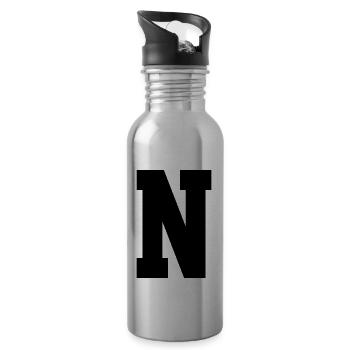 Monogram Superstar Initial letter N - 20 oz Water Bottle - silver - Right