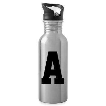 Monogram Superstar Initial letter A - 20 oz Water Bottle - silver - Right
