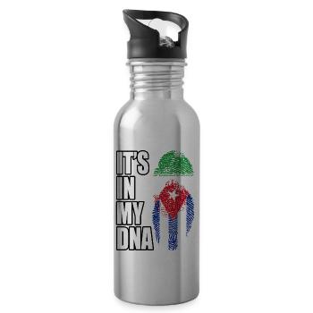 Iranian And Cuban Mix Heritage DNA Flag - 20 oz Water Bottle - silver - Right
