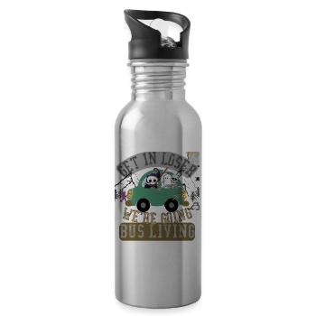 Get in loser we're going bus living - 20 oz Water Bottle - silver - Right