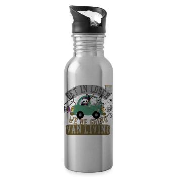Get in loser we're going van living - 20 oz Water Bottle - silver - Right