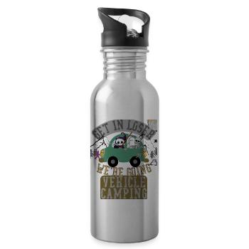 Get in loser we're going vehicle camping - 20 oz Water Bottle - silver - Right