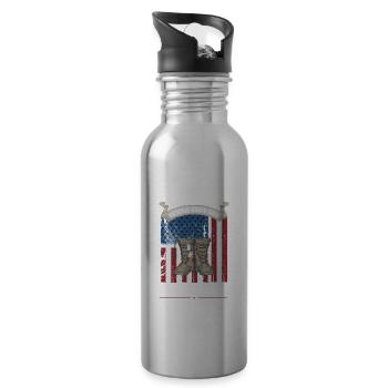 Proud national guard mom - 20 oz Water Bottle - silver - Right