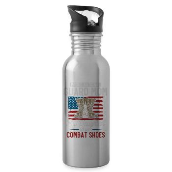 Proud national guard mom - 20 oz Water Bottle - silver - Right